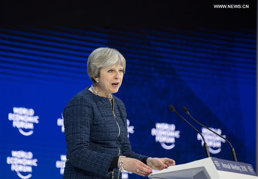 SWITZERLAND-DAVOS-WEF ANNUAL MEETING-BRITAIN-THERESA MAY