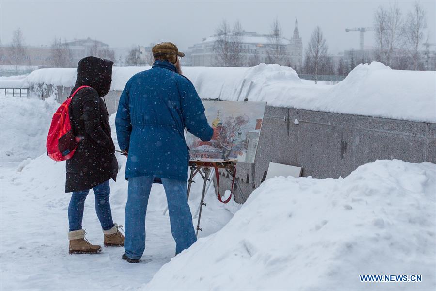 RUSSIA-MOSCOW-SNOWFALL