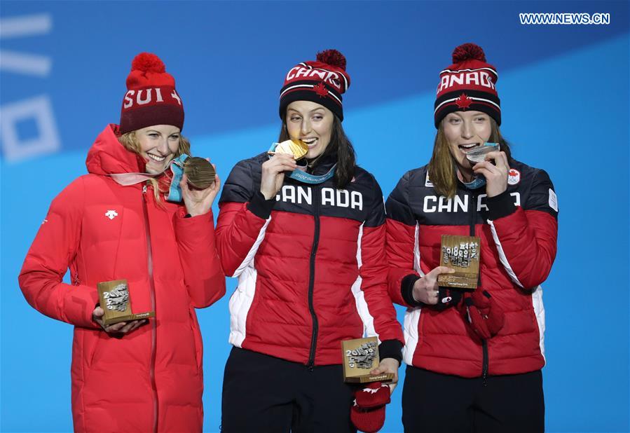 (SP)OLY-SOUTH KOREA-PYEONGCHANG-FREESTYLE SKIING-LADIES' SKI CROSS-MEDAL CEREMONY