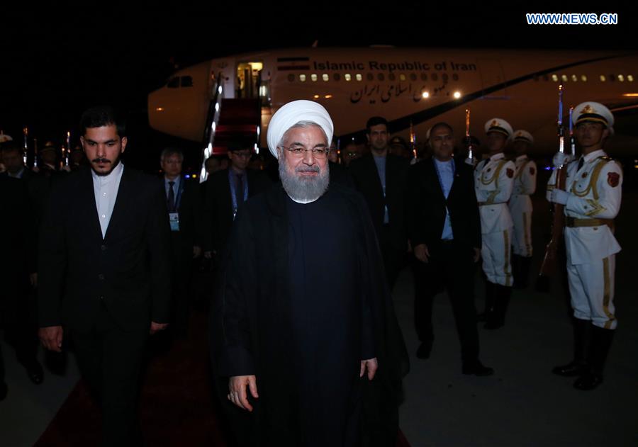 (SCO SUMMIT) CHINA-QINGDAO-SCO-IRAN-HASSAN ROUHANI-ARRIVAL (CN)