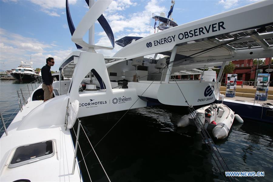 GREECE-ATHENS-ENERGY OBSERVER-HYDROGEN-VESSEL