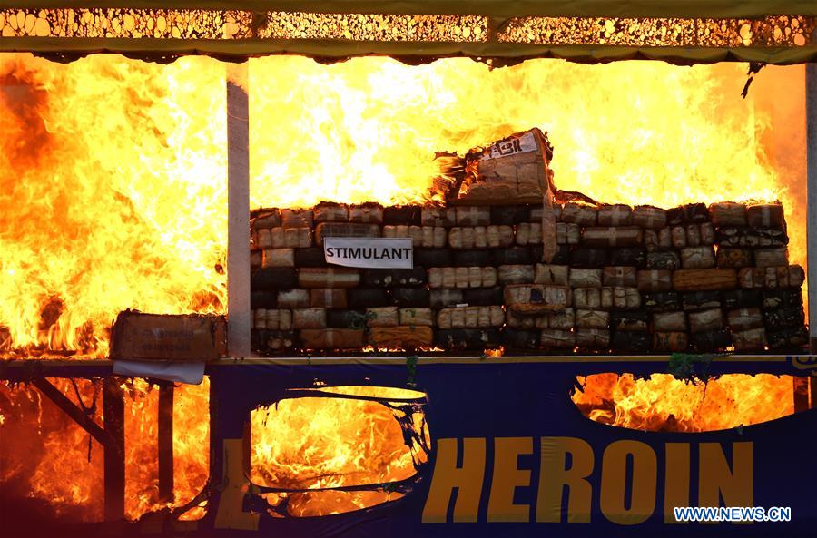 MYANMAR-YANGON-DRUG DESTRUCTION CEREMONY