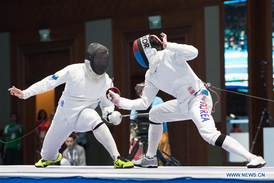 (SP)INDONESIA-JAKARTA-ASIAN GAMES-FENCING-MEN'S EPEE INDIVIDUAL