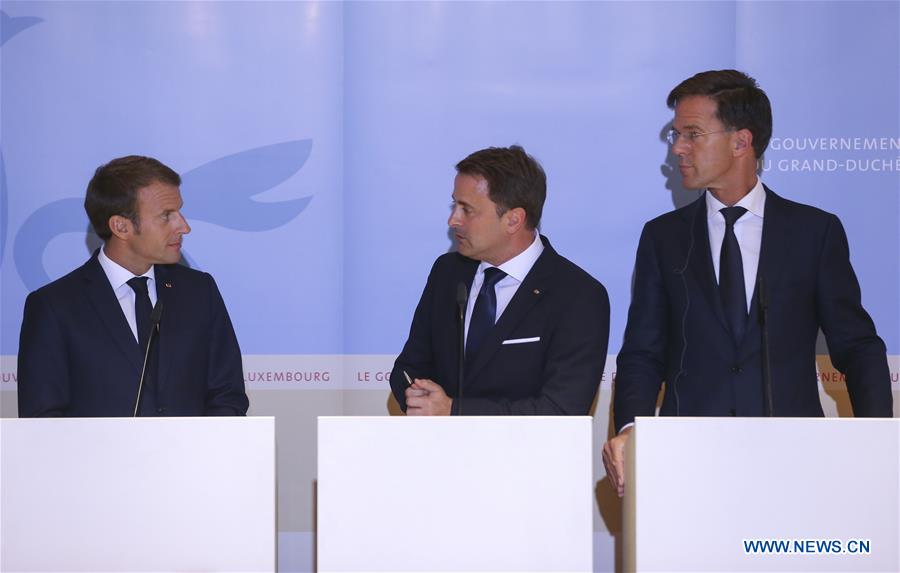 LUXEMBOURG-BETTEL-MICHEL-RUTTE-MACRON-MEETING