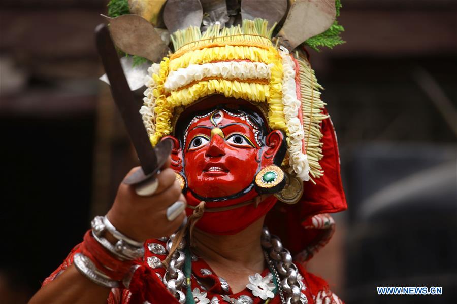 NEPAL-KATHMANDU-INDRAJATRA FESTIVAL-DANCE