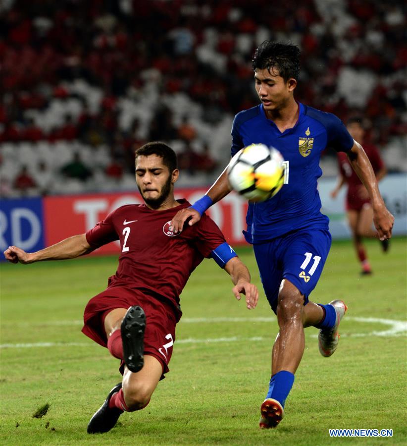 (SP)INDONESIA-JAKARTA-SOCCER-AFC U19-CHAMPIONSHIP 2018-QUARTER FINAL-QATAR VS THAILAND