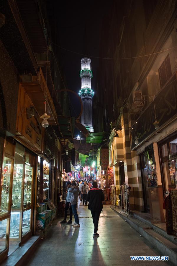 EGYPT-CAIRO-KHAN EL-KHALILI-NIGHT VIEW