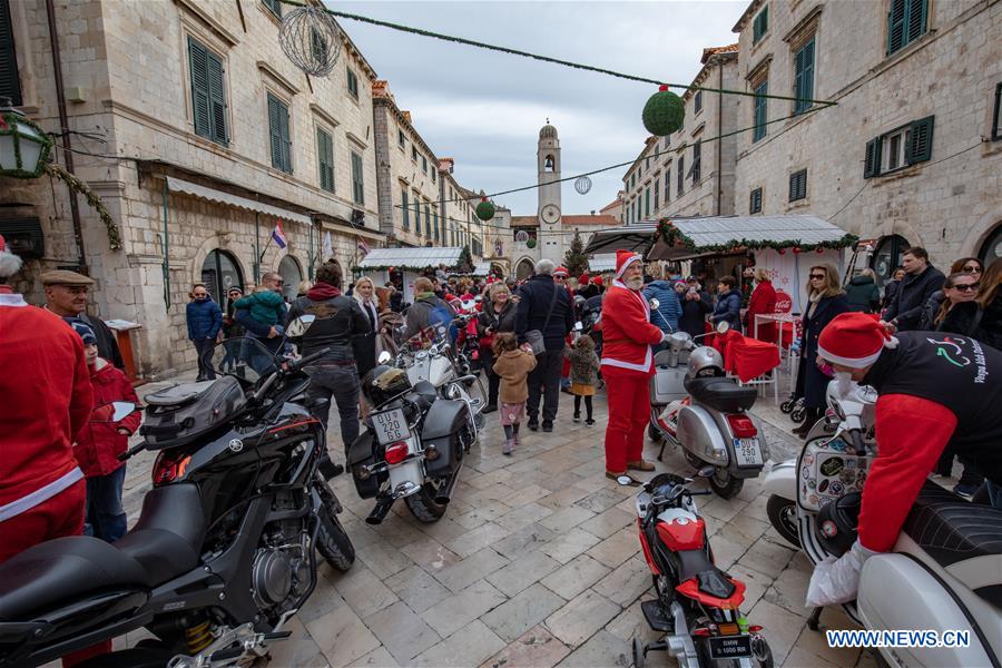 CROATIA-DUBROVNIK-SANTA CLAUS-MOTORCYCLE RIDERS