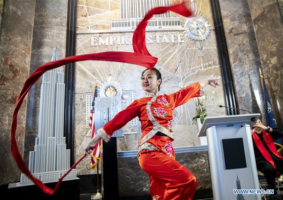 U.S.-NEW YORK-EMPIRE STATE BUILDING-CHINESE NEW YEAR-LIGHTING CEREMONY