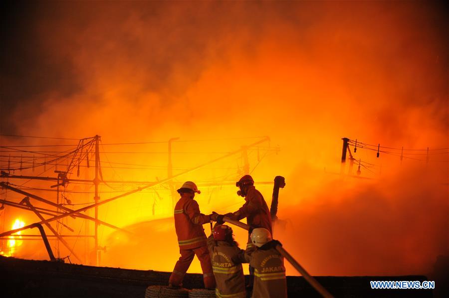 INDONESIA-JAKARTA-FISHING BOAT-FIRE