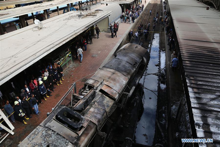 EGYPT-CAIRO-TRAIN STATION-FIRE