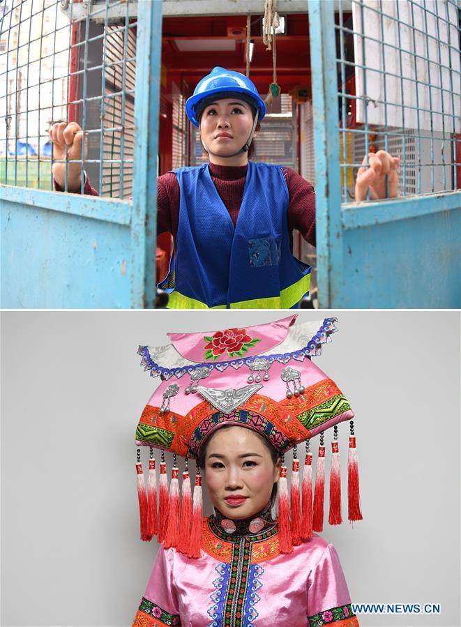 CHINA-NANNING-FEMALE CONSTRUCTION WORKERS-DRESS (CN)