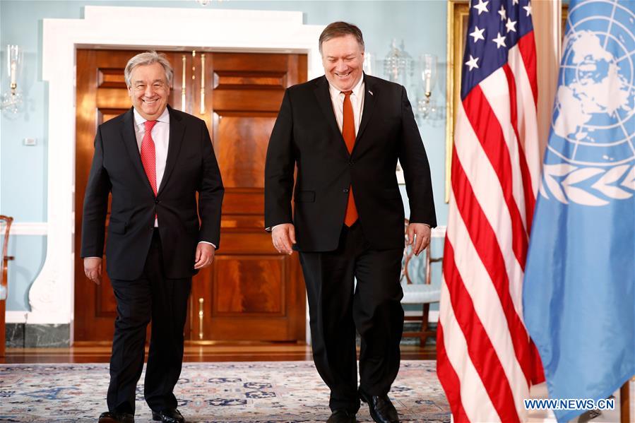 U.S.-WASHINGTON D.C.-POMPEO-ANTONIO GUTERRES-MEETING