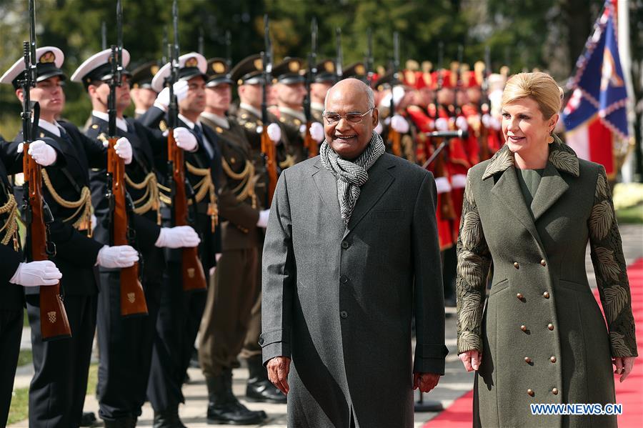 CROATIA-ZAGREB-INDIA-PRESIDENT-VISIT