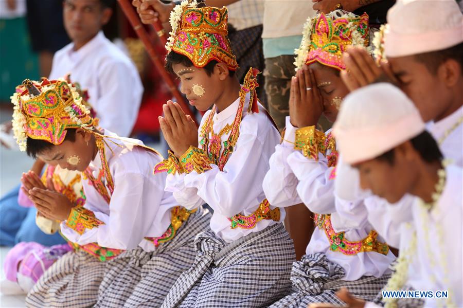 MYANMAR-YANGON-SHINBYU-NOVITIATION CEREMONY