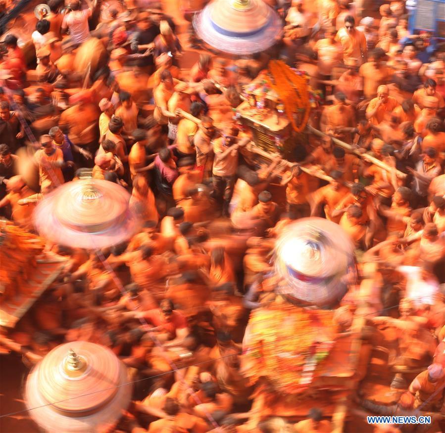 NEPAL-BHAKTAPUR-SINDHOOR JATRA FESTIVAL