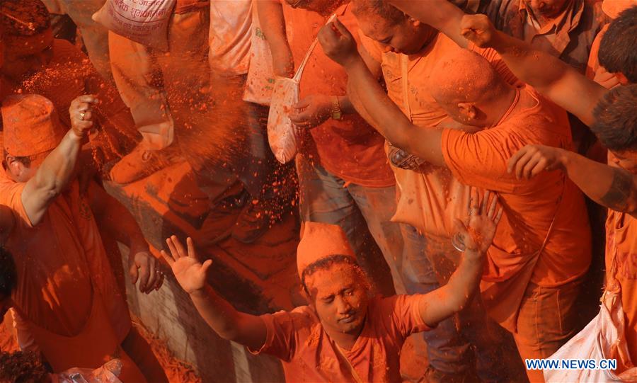 NEPAL-BHAKTAPUR-SINDHOOR JATRA FESTIVAL