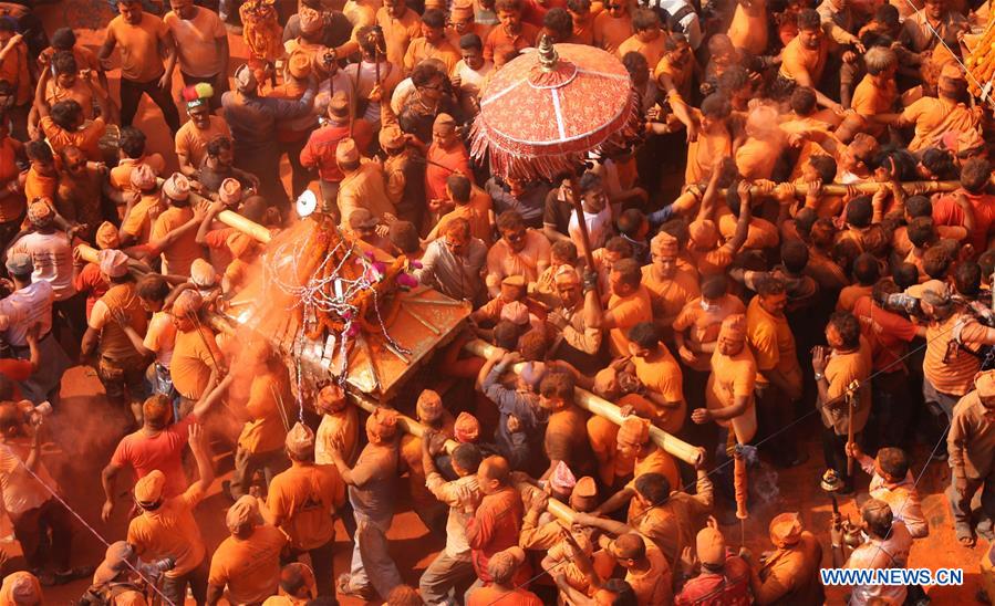 NEPAL-BHAKTAPUR-SINDHOOR JATRA FESTIVAL