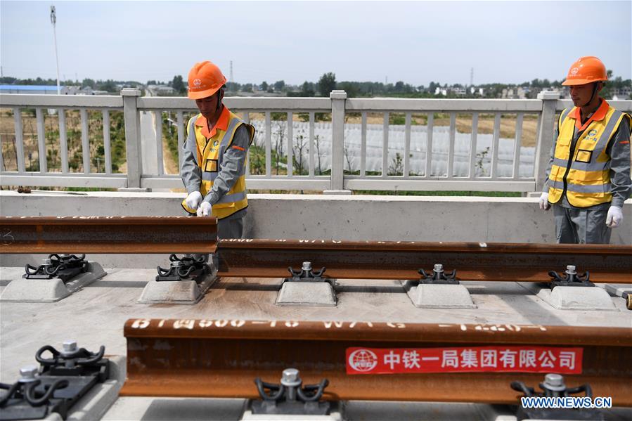 CHINA-ANHUI-ZHENGZHOU-FUYANG RAILWAY-TRACK LAYING (CN)