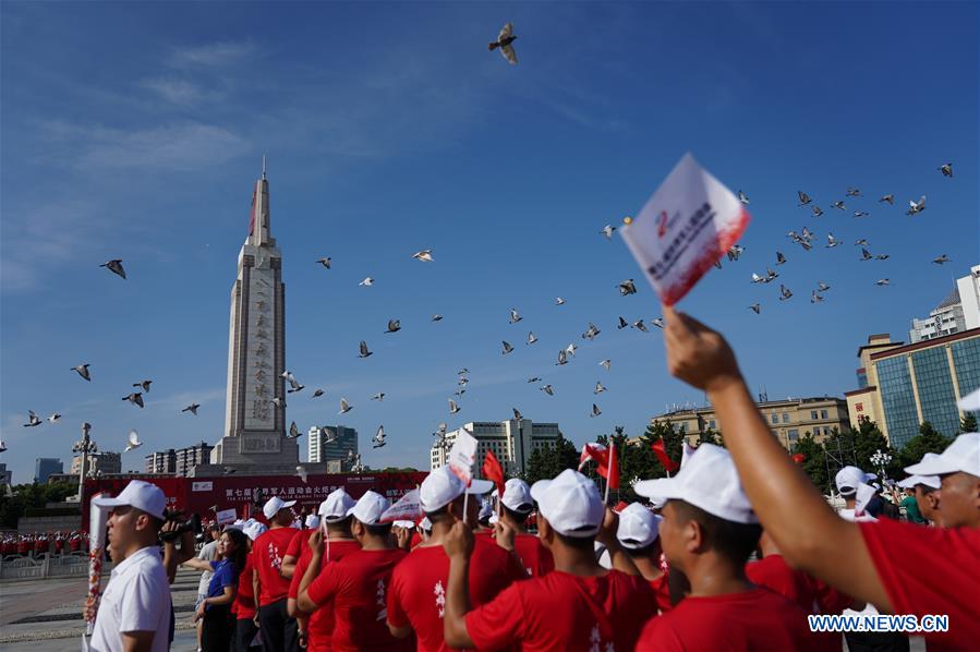 (SP)CHINA-NANCHANG-7TH MILITARY WORLD GAMES-FLAME LIGHTING CEREMONY AND TORCH RELAY