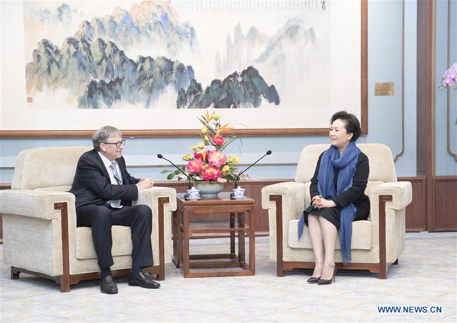 CHINA-BEIJING-PENG LIYUAN-BILL GATES-MEETING (CN)