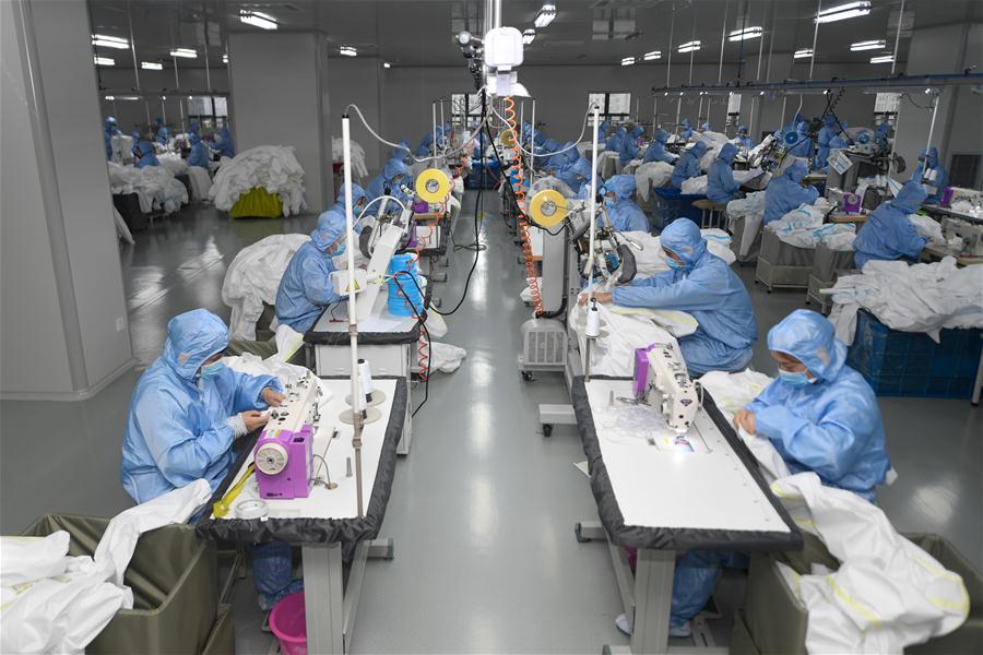 CHINA-ZHEJIANG-DEQING-NOVEL CORONAVIRUS-PROTECTIVE SUITS-PRODUCTION (CN)