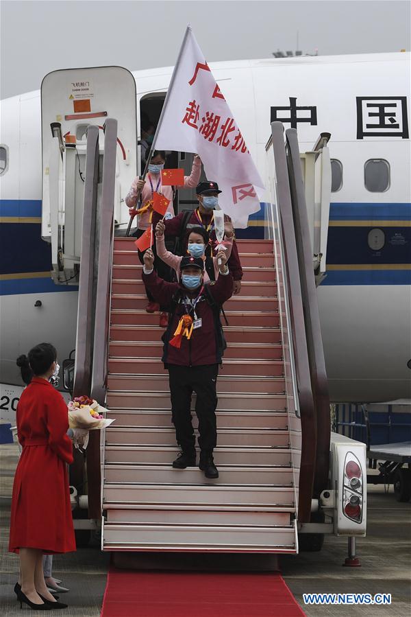 CHINA-GUANGXI-COVID-19-MEDICS-RETURN HOME-ARRIVAL (CN)