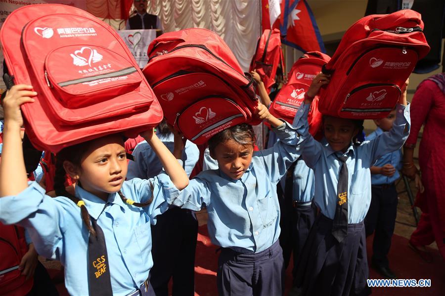 NEPAL-KATHMANDU-CHINA-SCHOOL BAGS-DONATION