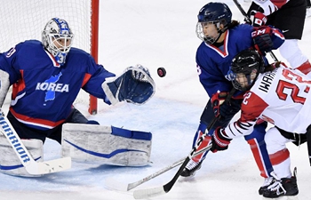 Ice hockey women's preliminary round: unified team of DPRK, S. Korea vs. Japan