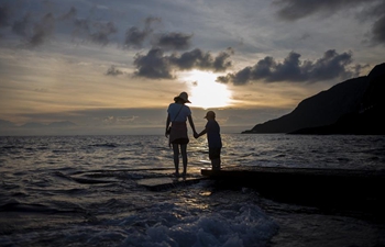 Sunset scenery on Green Island in China's Taiwan