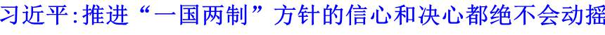 習(xí)近平:推進(jìn)“一國兩制”方針的信心和決心都絕不會(huì)動(dòng)搖