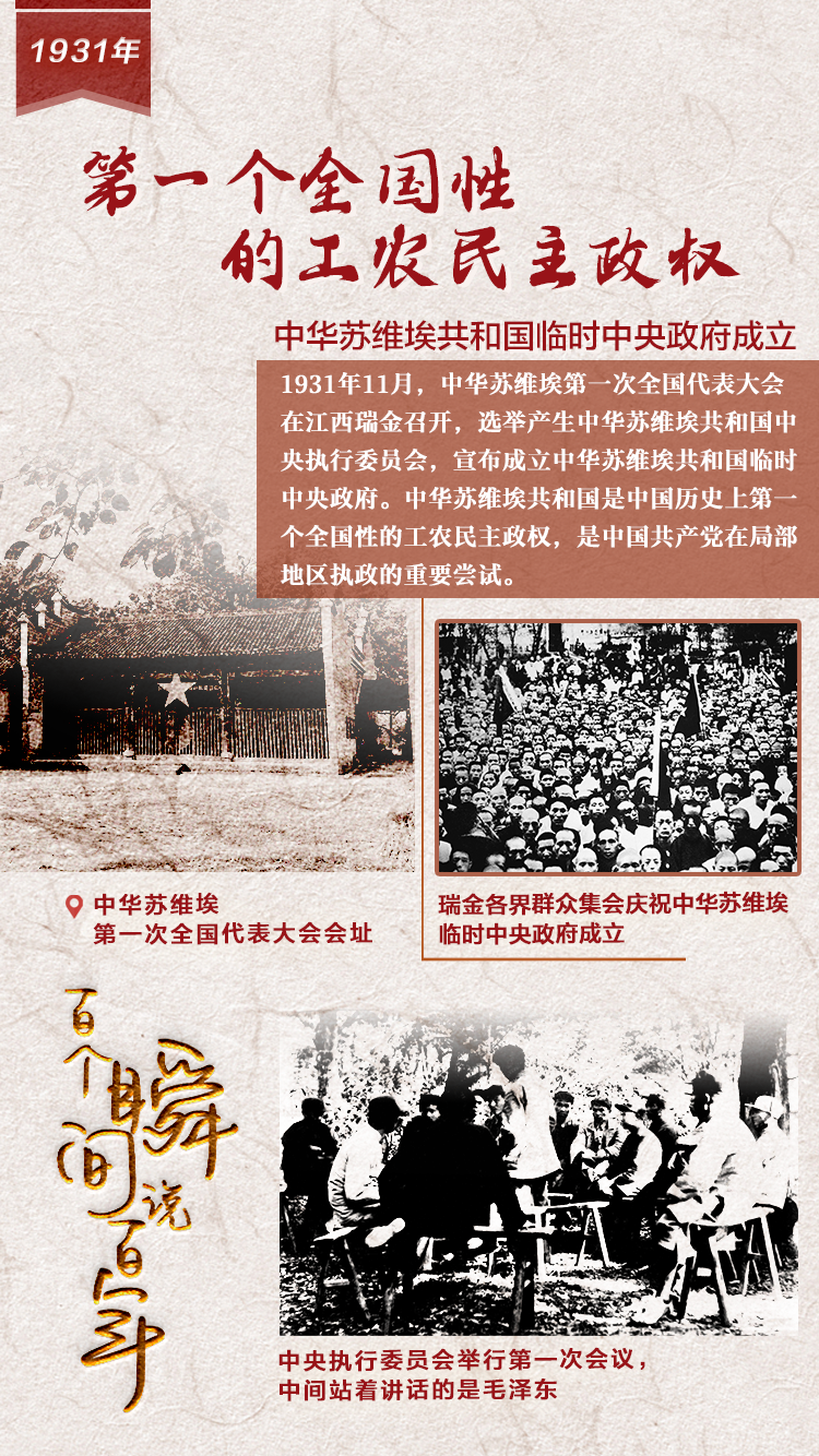 1931，第一个全国性的工农民主政权