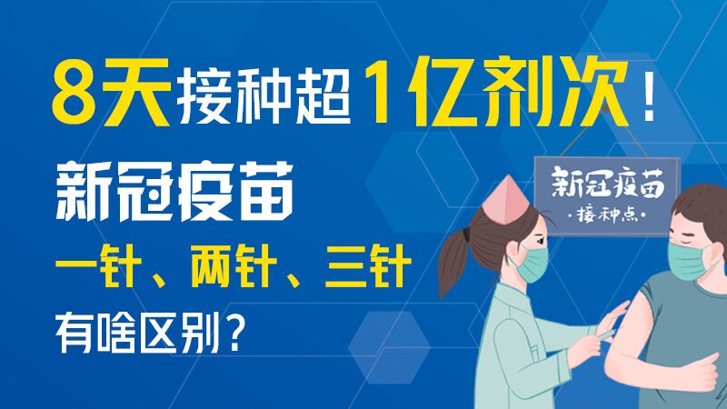 8天接种超1亿剂次！新冠疫苗一针、两针、三针有啥区别？